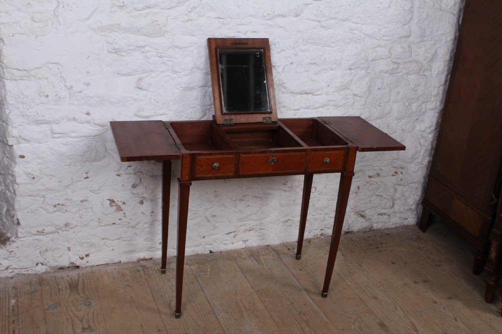 French walnut fold out dressing table  View V