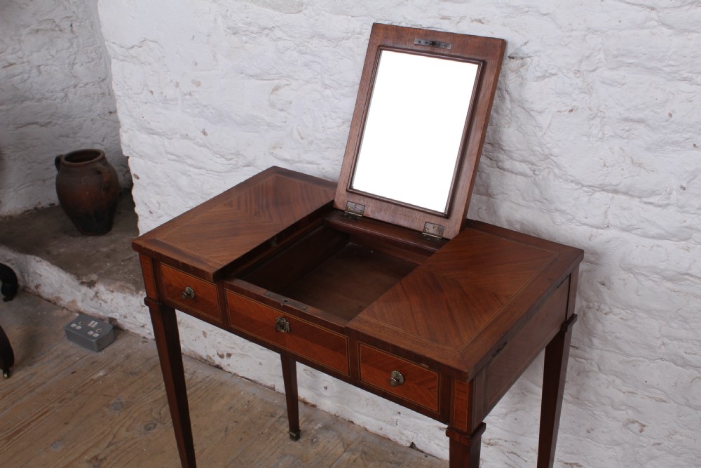 French walnut fold out dressing table  View IX