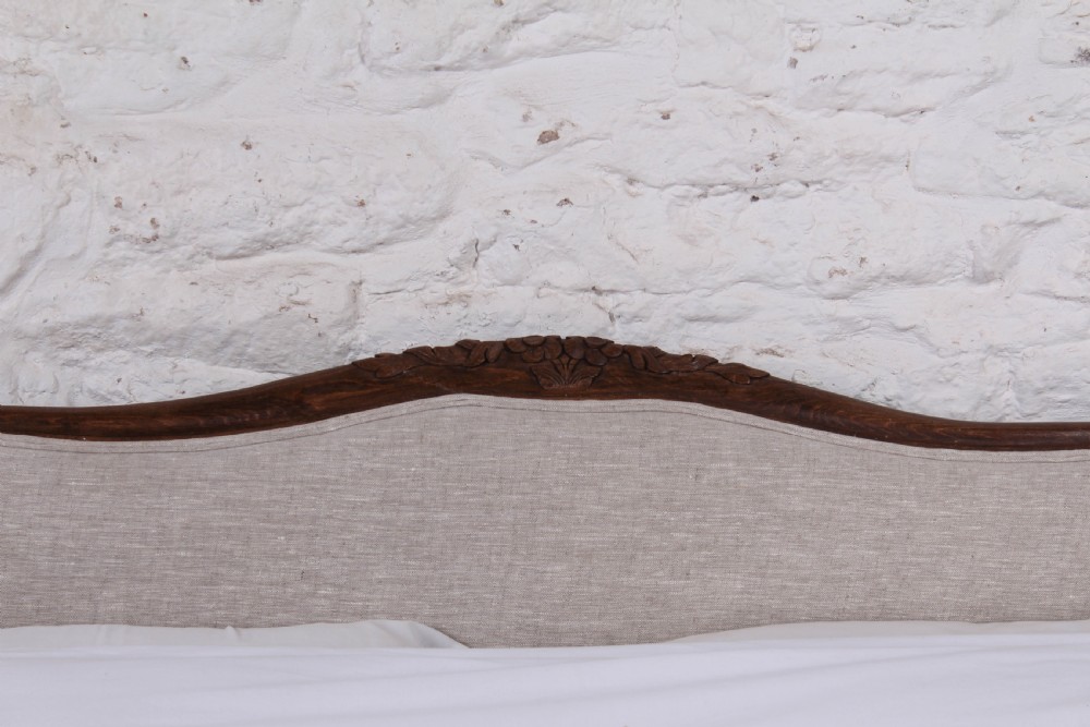 Newly upholstered French sleigh style king size bed View VII