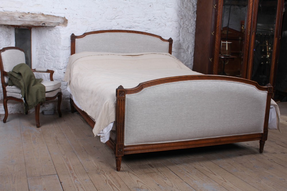 King size French empire style newly upholstered bed
