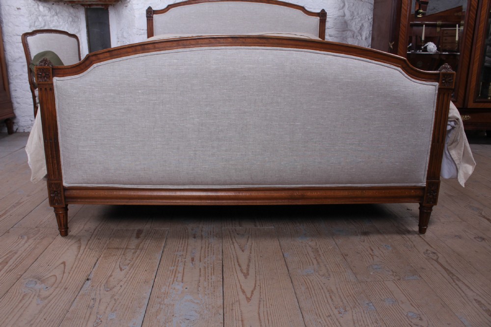 King size French empire style newly upholstered bed View VI