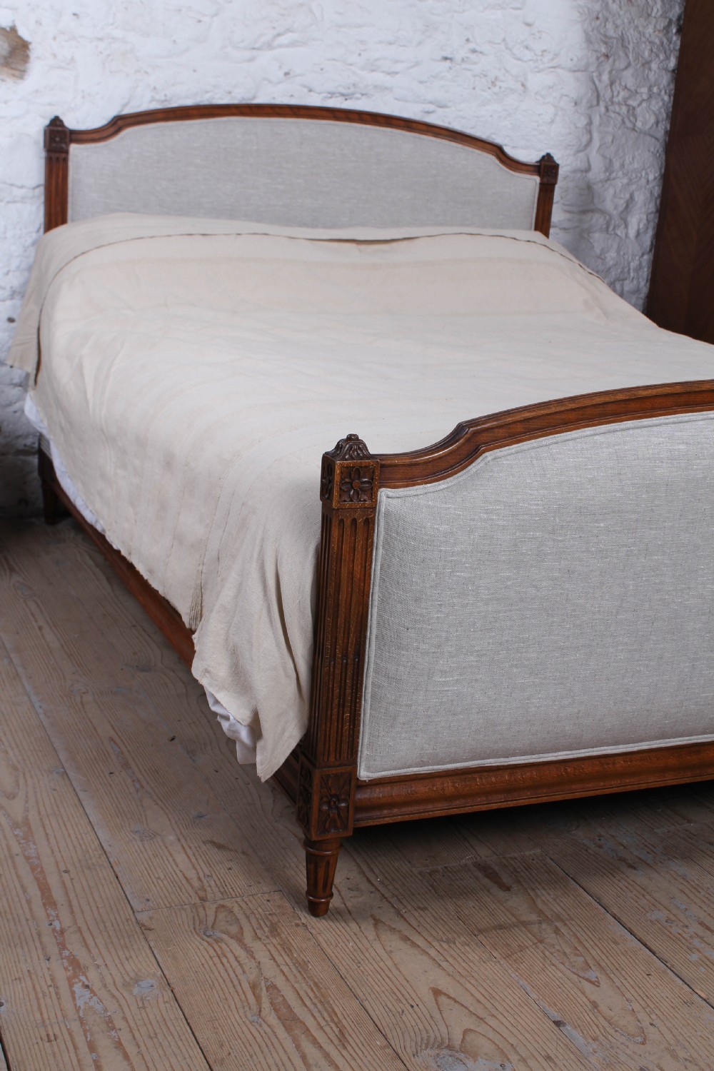 King size French empire style newly upholstered bed View VIII