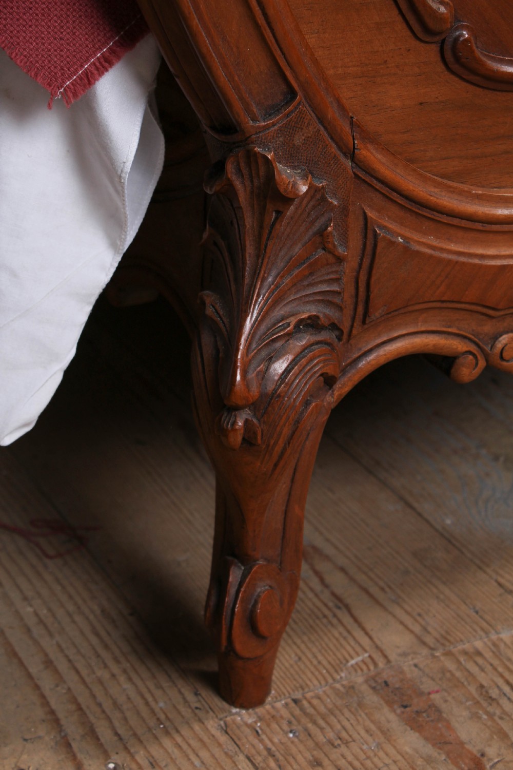 Lovely walnut Louis XV style double bed View IV