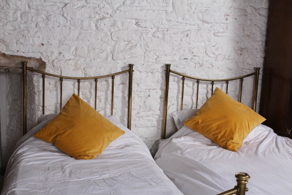 Very nice pair of Edwardian single all brass beds View IV