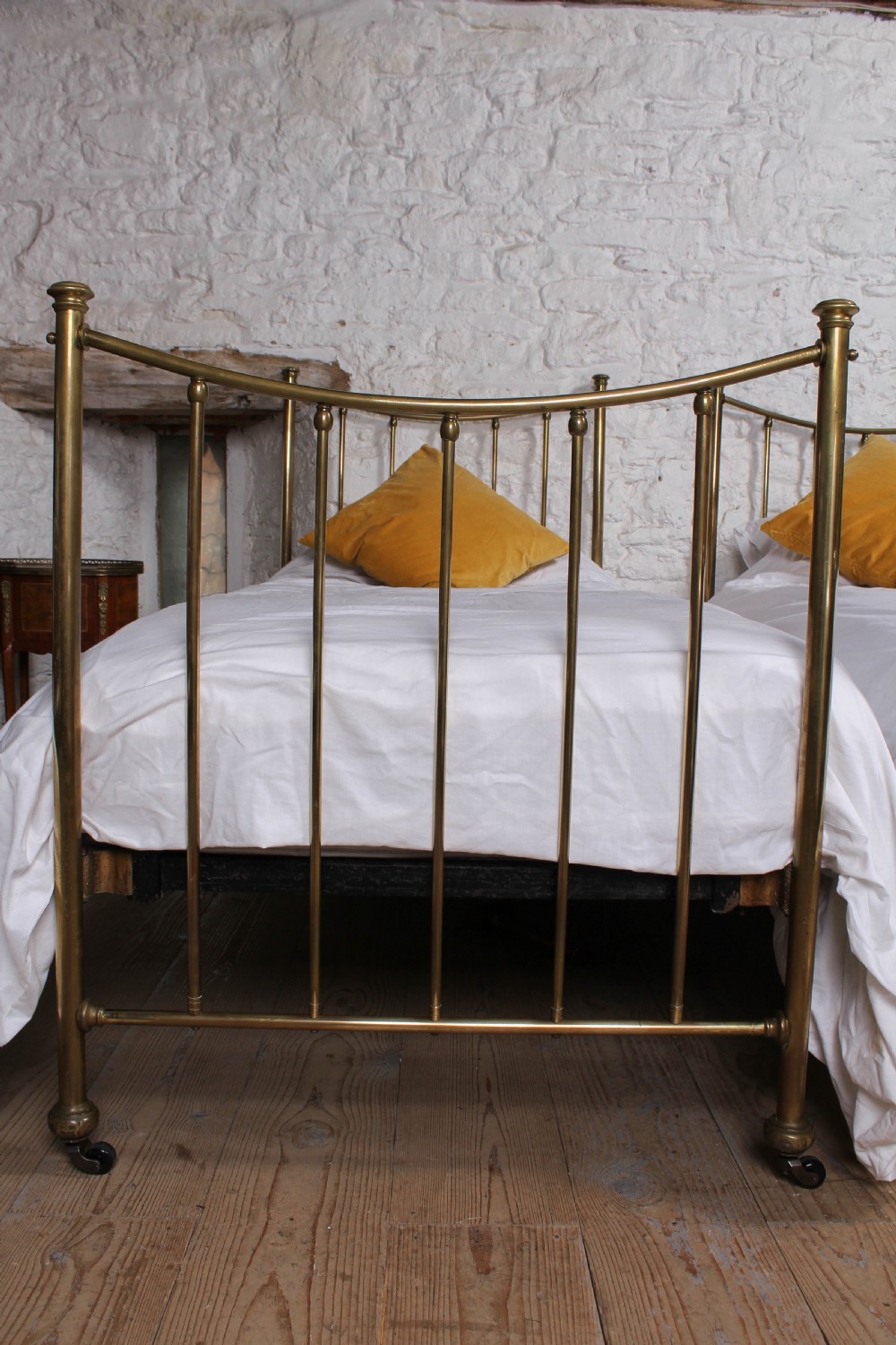 Very nice pair of Edwardian single all brass beds View IX