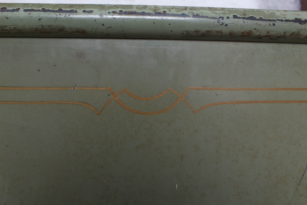 Very lovely rare painted French iron double bed View VIII
