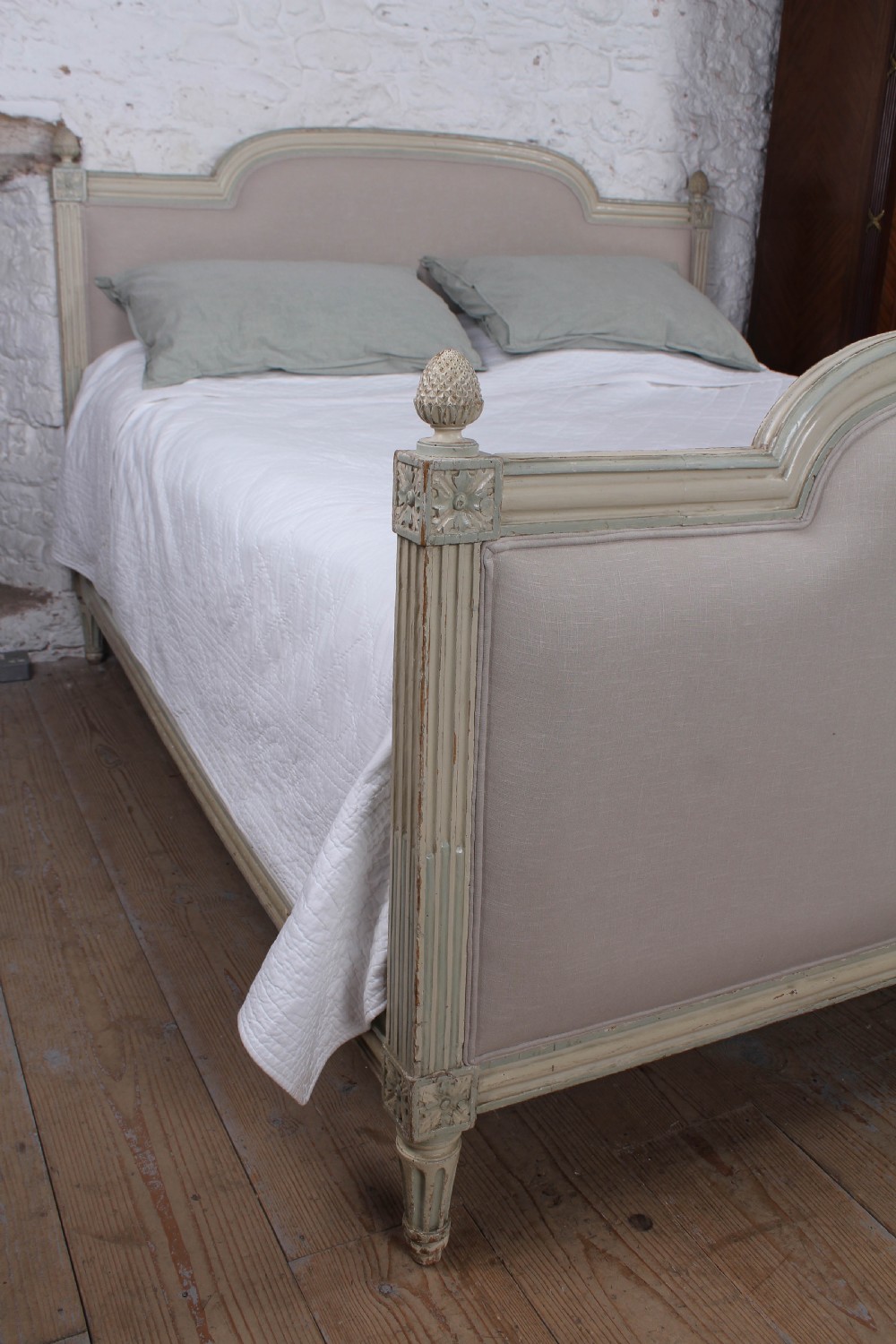 Lovely French Empire style upholstered super king size bed View VI