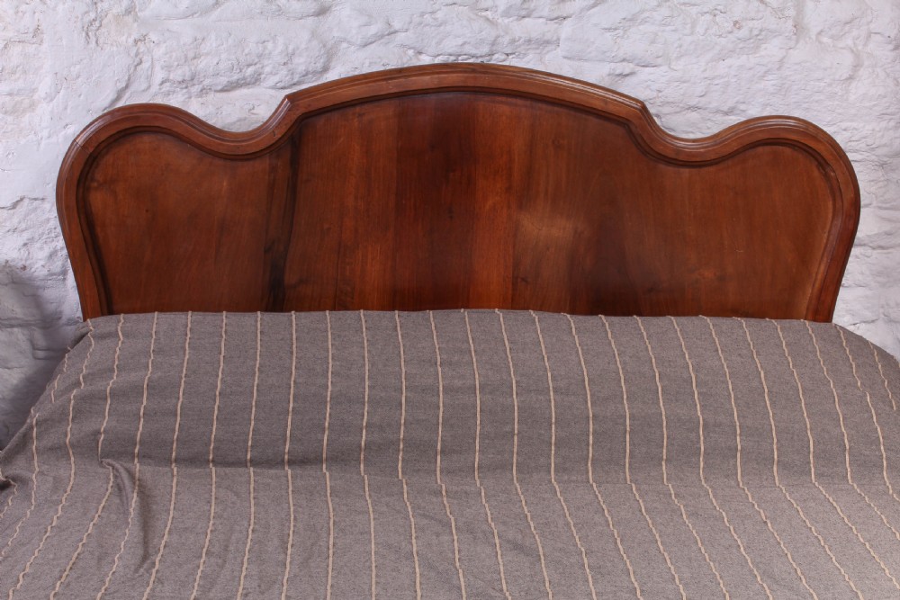 Solid walnut Louis XV style double bed View II