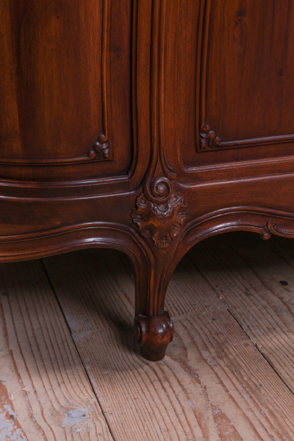 Big two meter wide solid walnut Louis style bed  View V