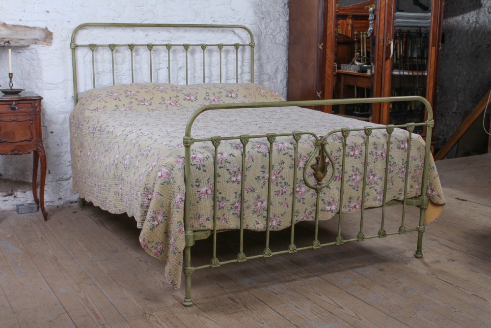 Very individual and fashionable French iron and brass king size bed