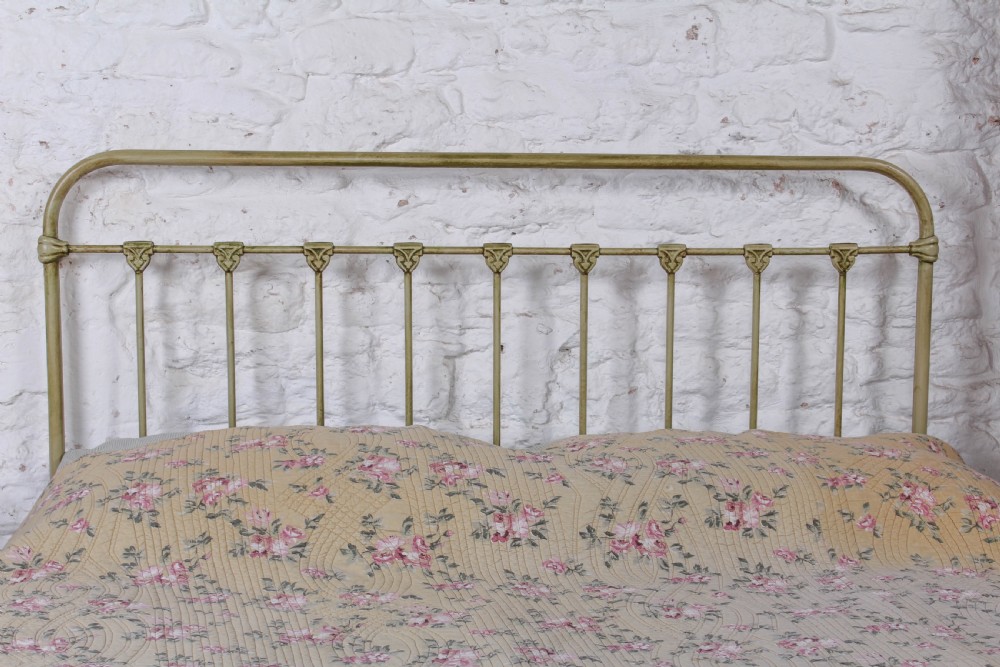Very individual and fashionable French iron and brass king size bed View IV