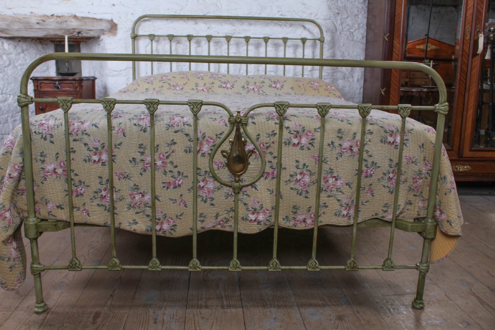 Very individual and fashionable French iron and brass king size bed View VI