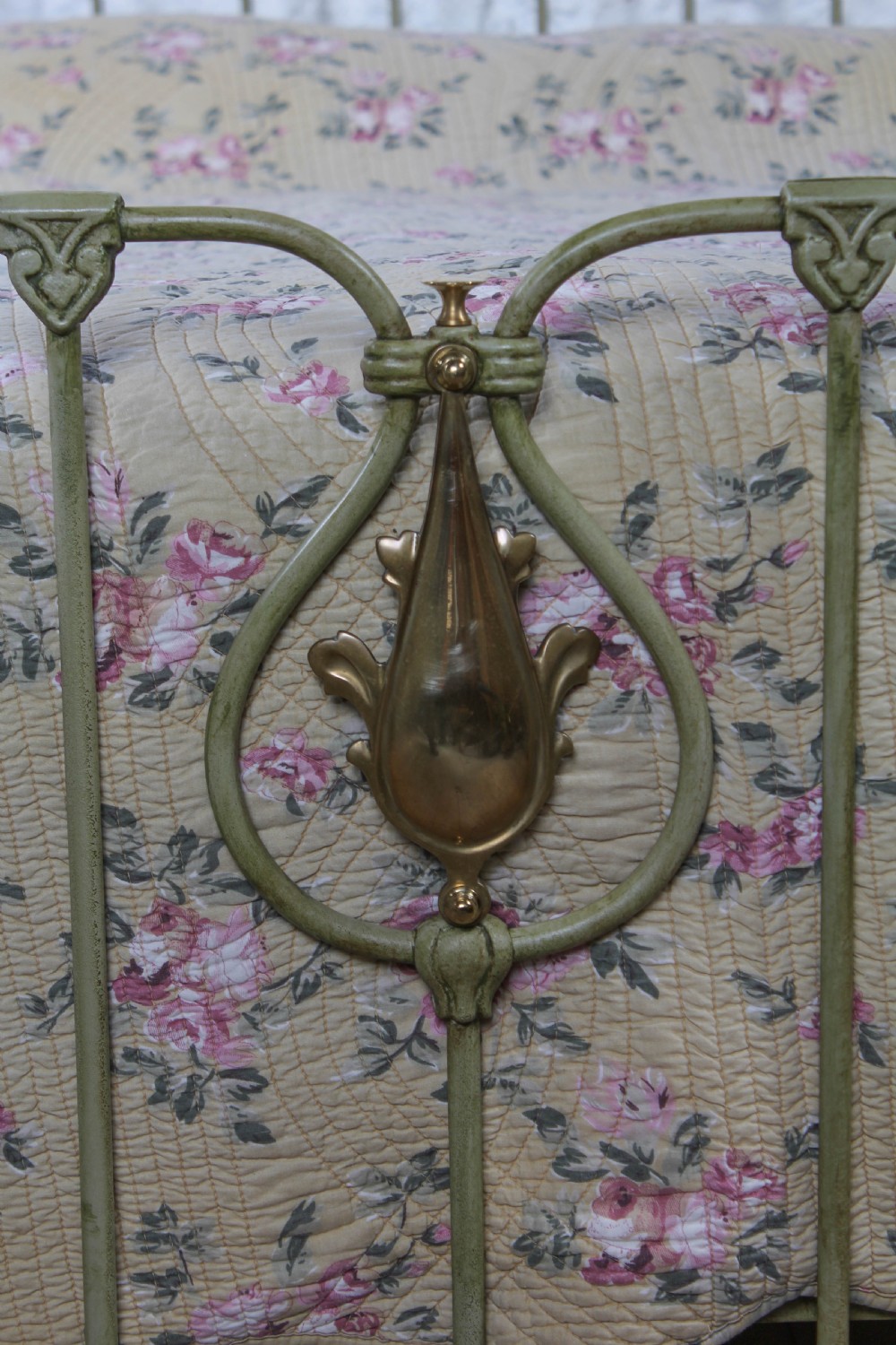 Very individual and fashionable French iron and brass king size bed View VII