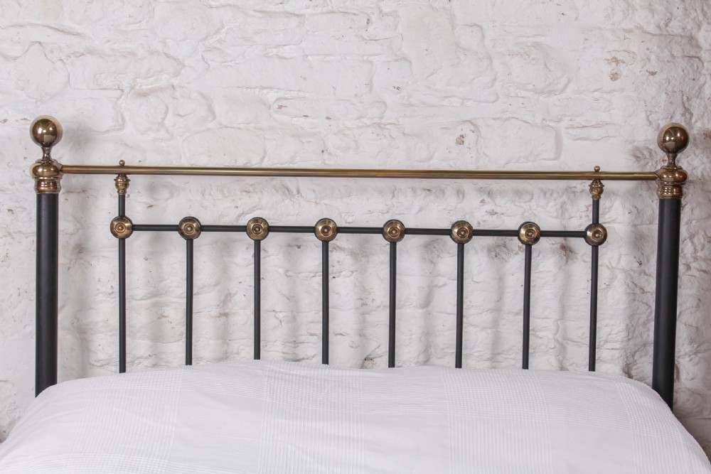 Handsome Victorian brass and iron king size bed  View III