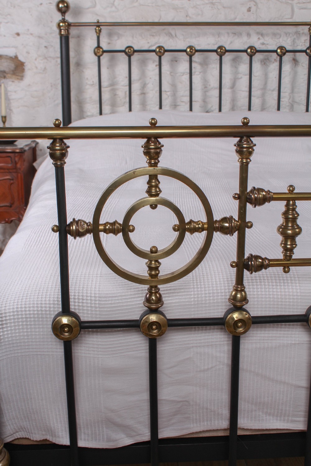 Handsome Victorian brass and iron king size bed  View IV