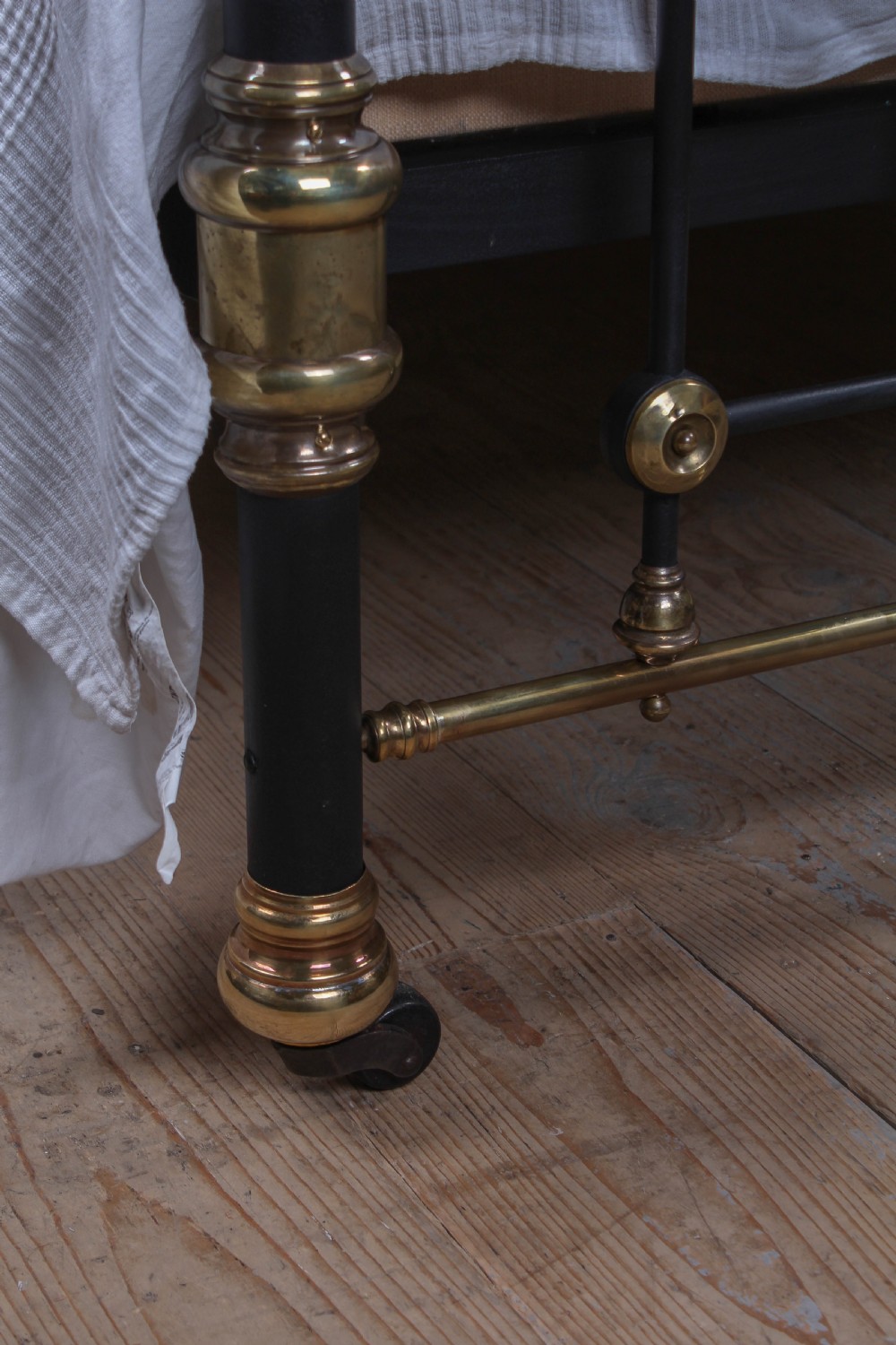 Handsome Victorian brass and iron king size bed  View VII
