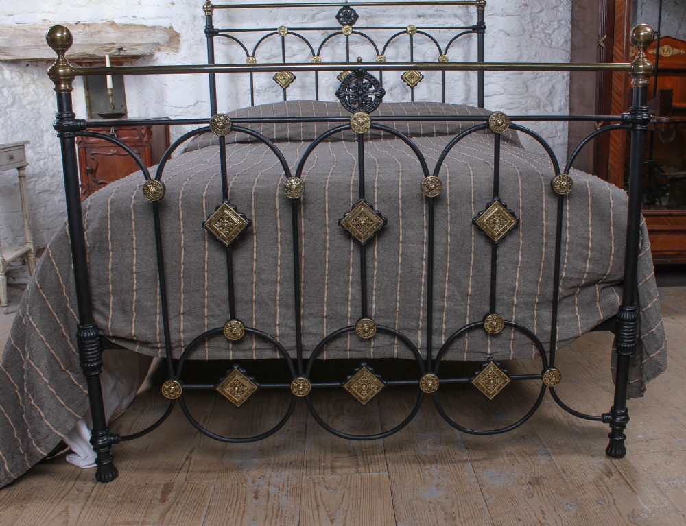 Fabulous Victorian brass and iron double bed View II