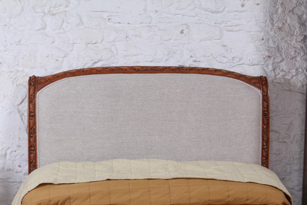 Very attractive French newly upholstered double bed  View VI