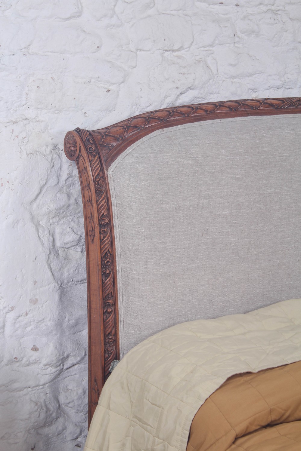 Very attractive French newly upholstered double bed  View VII