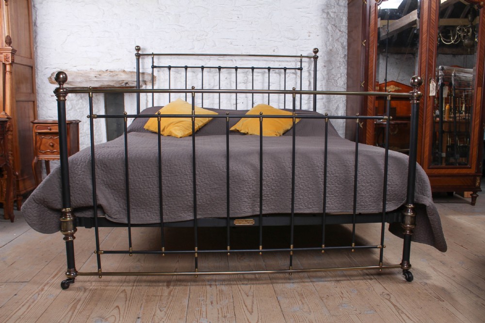 Elegant super king size brass and iron bed by Winfield & Co. View II