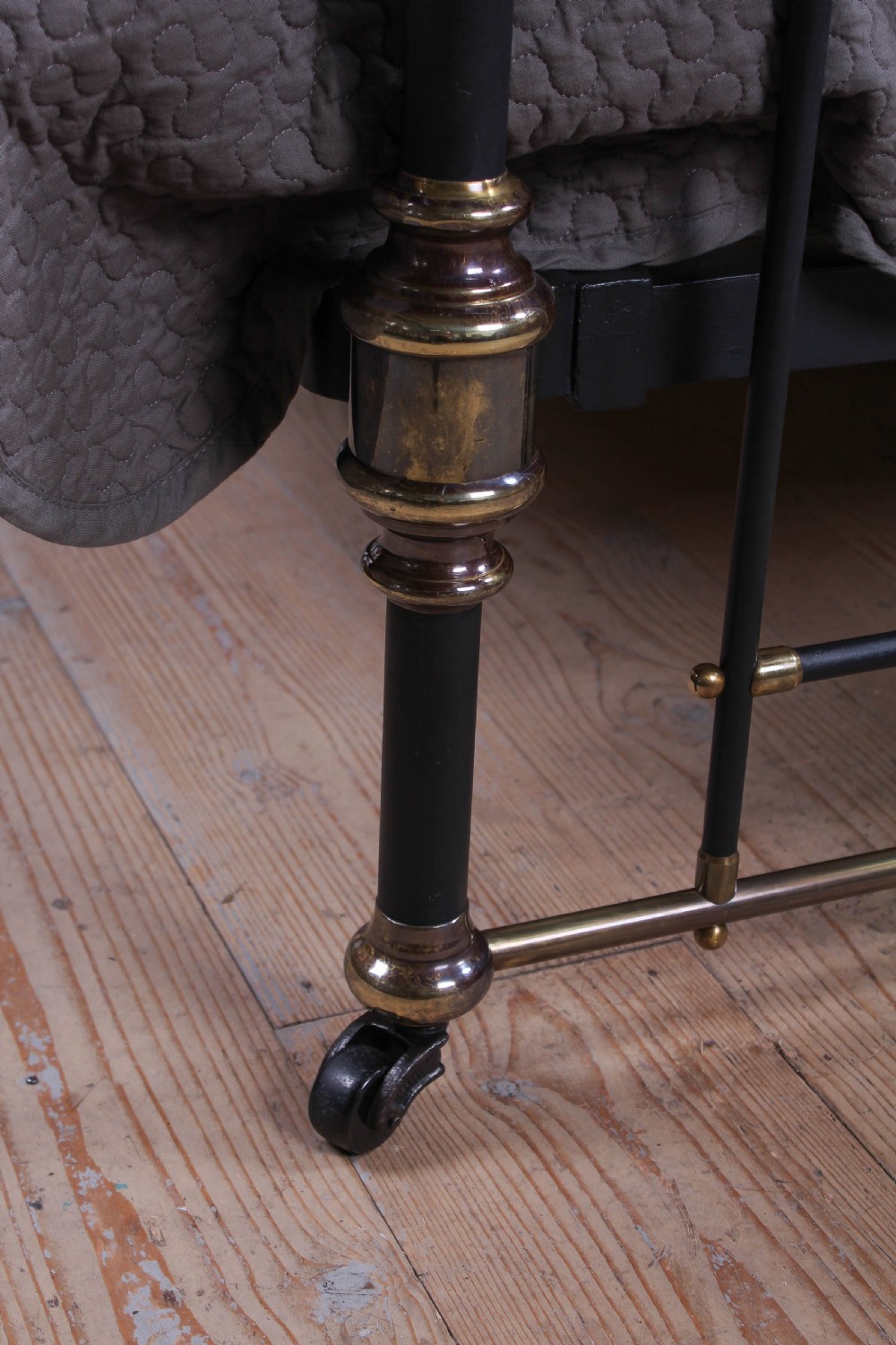 Elegant super king size brass and iron bed by Winfield & Co. View IV