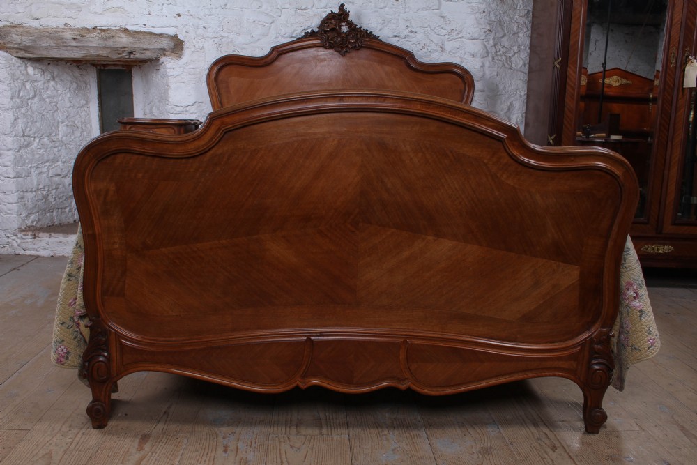 Lovely French  walnut Louis XV style double bed View VII