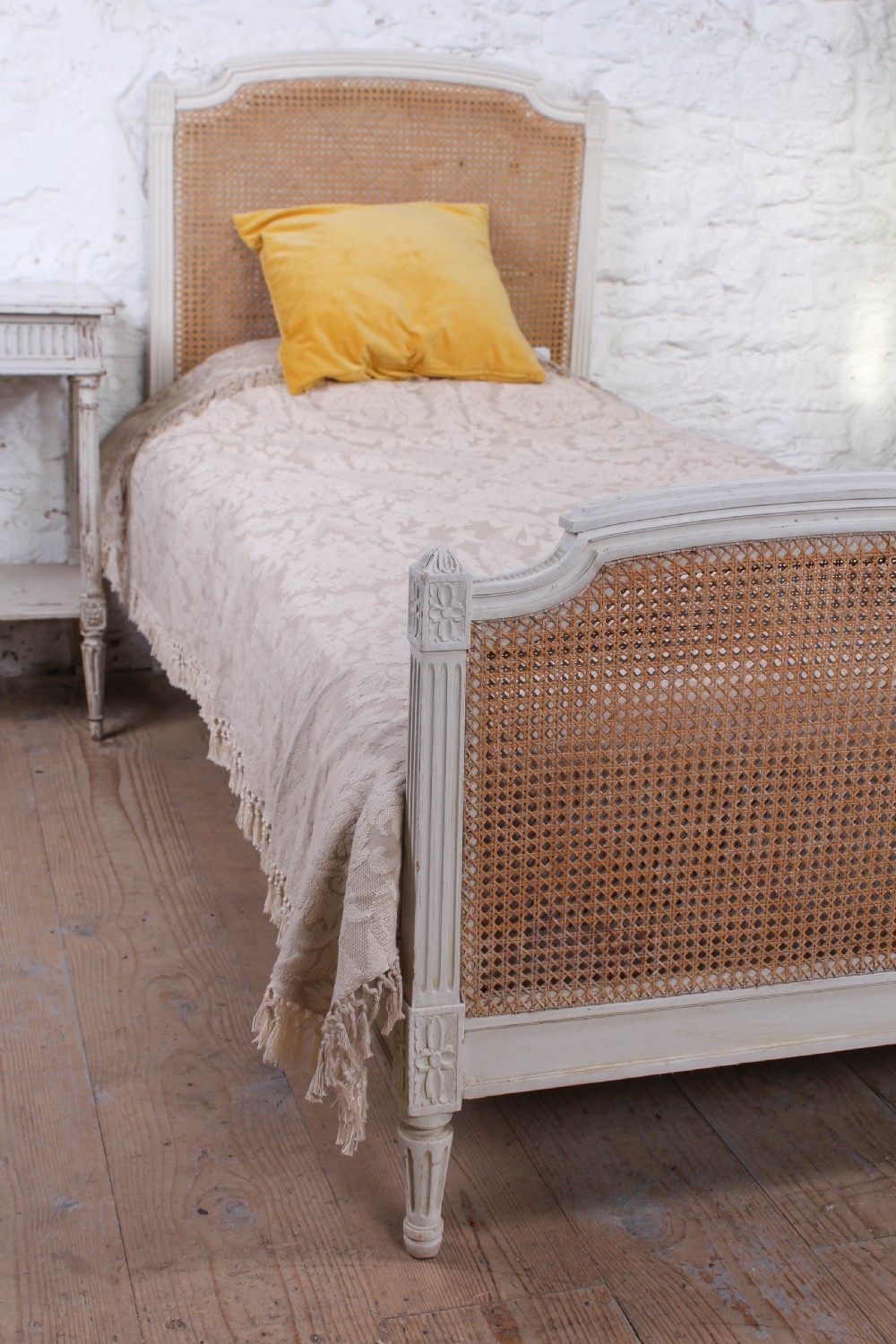 Very nice French single caned bed View IV