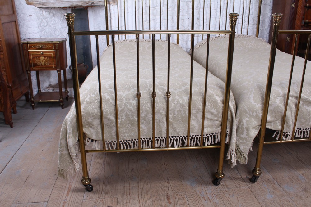 Very nice pair of simple Victorian all brass beds View V