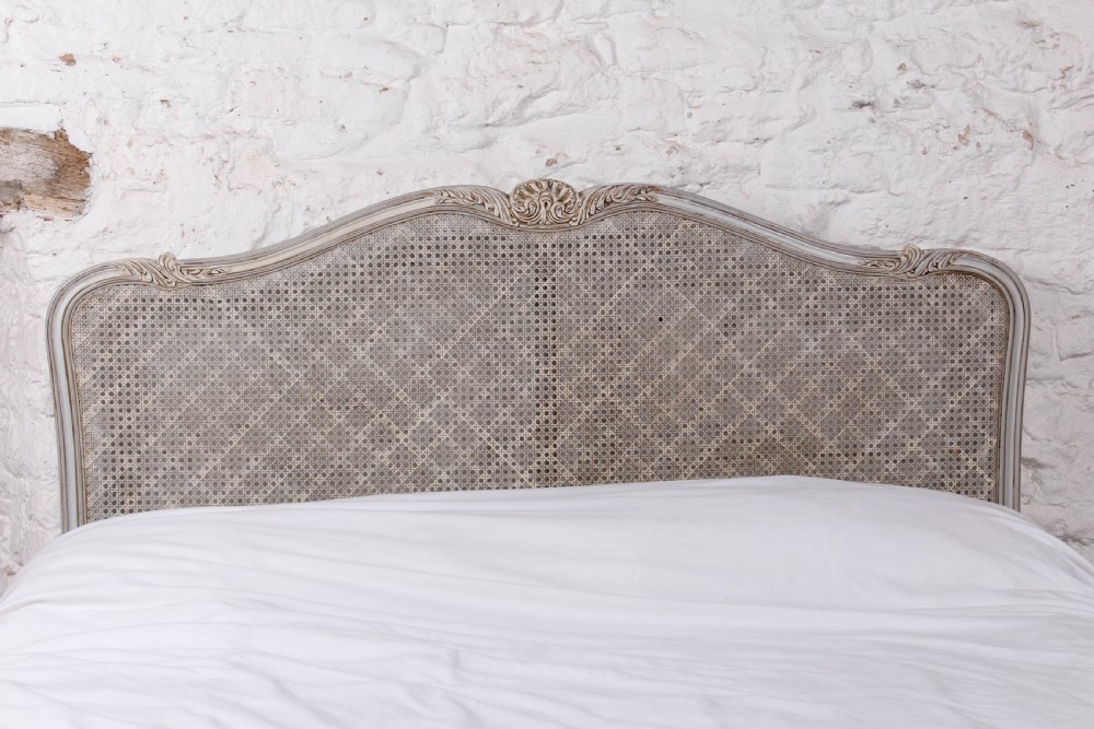Lovely Louis XV style French painted caned king size bed View III