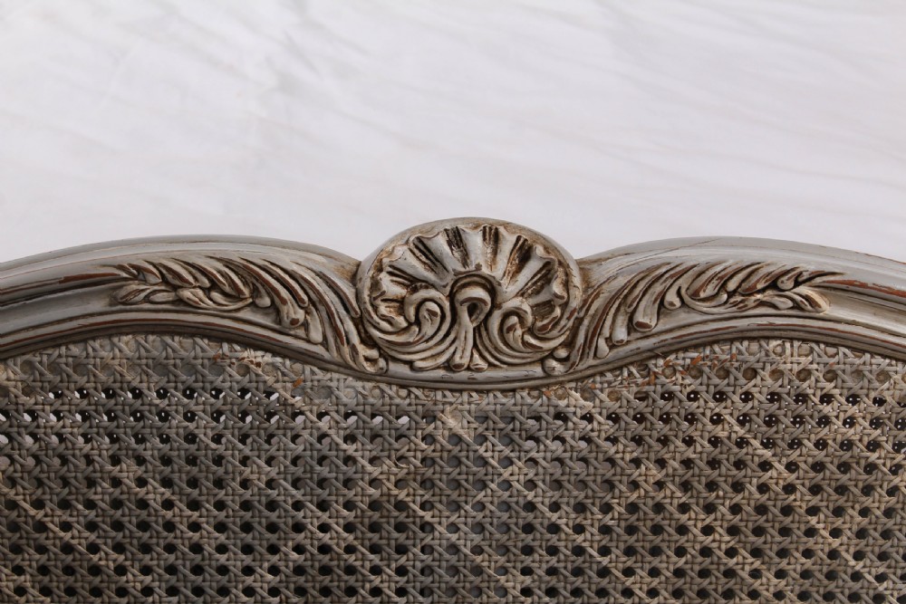 Lovely Louis XV style French painted caned king size bed View IV