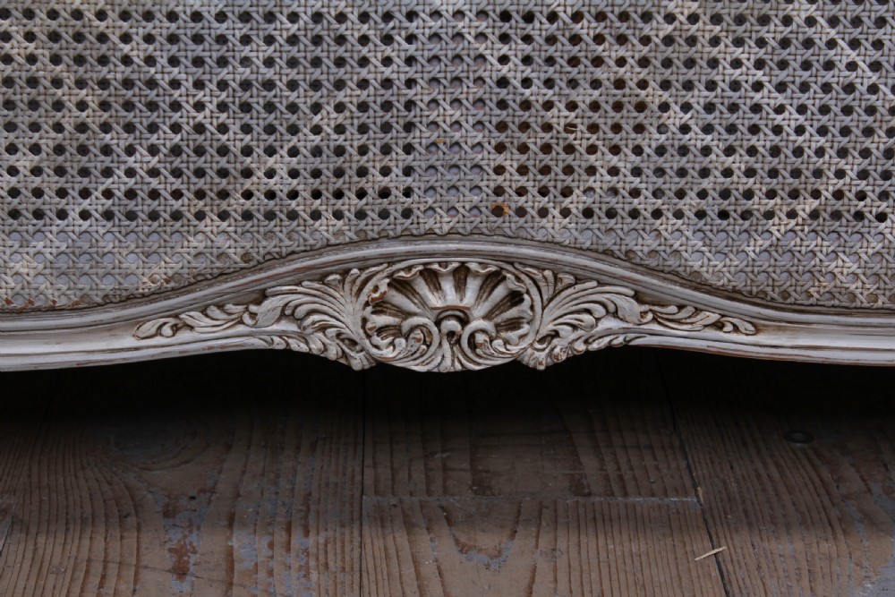 Lovely Louis XV style French painted caned king size bed View V