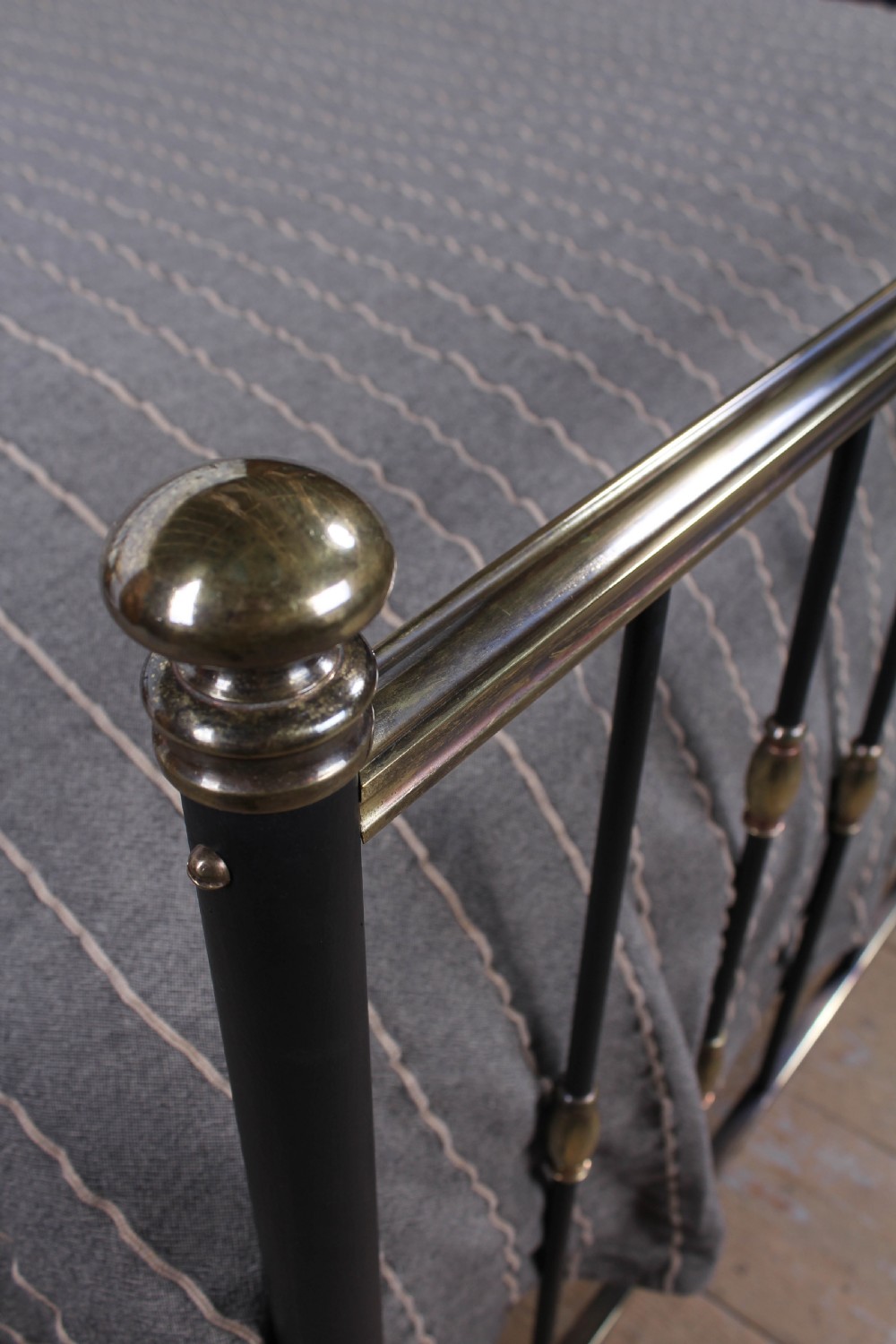 Super elegant and individual Edwardianking size brass and iron bed  View IV