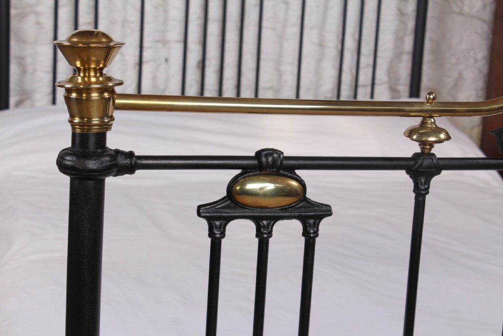 Fabulous Art Noveau style double bed with all original brass View V