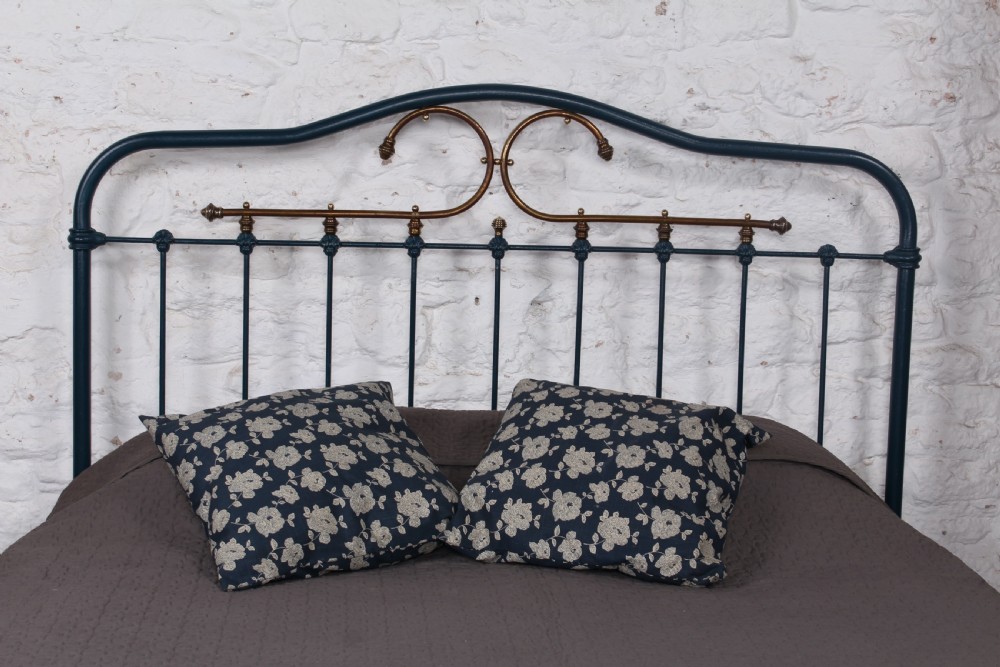 Most attractive French iron and brass king size bed View VII