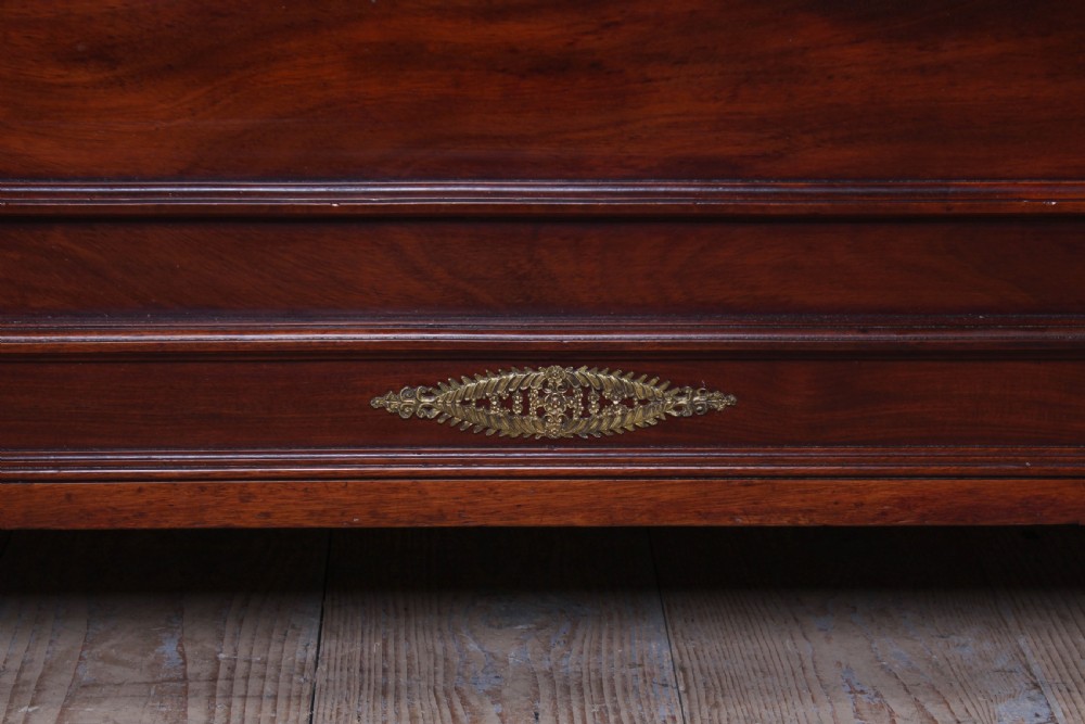 Lovely quality French mahogany double bed with bronze mounts View V