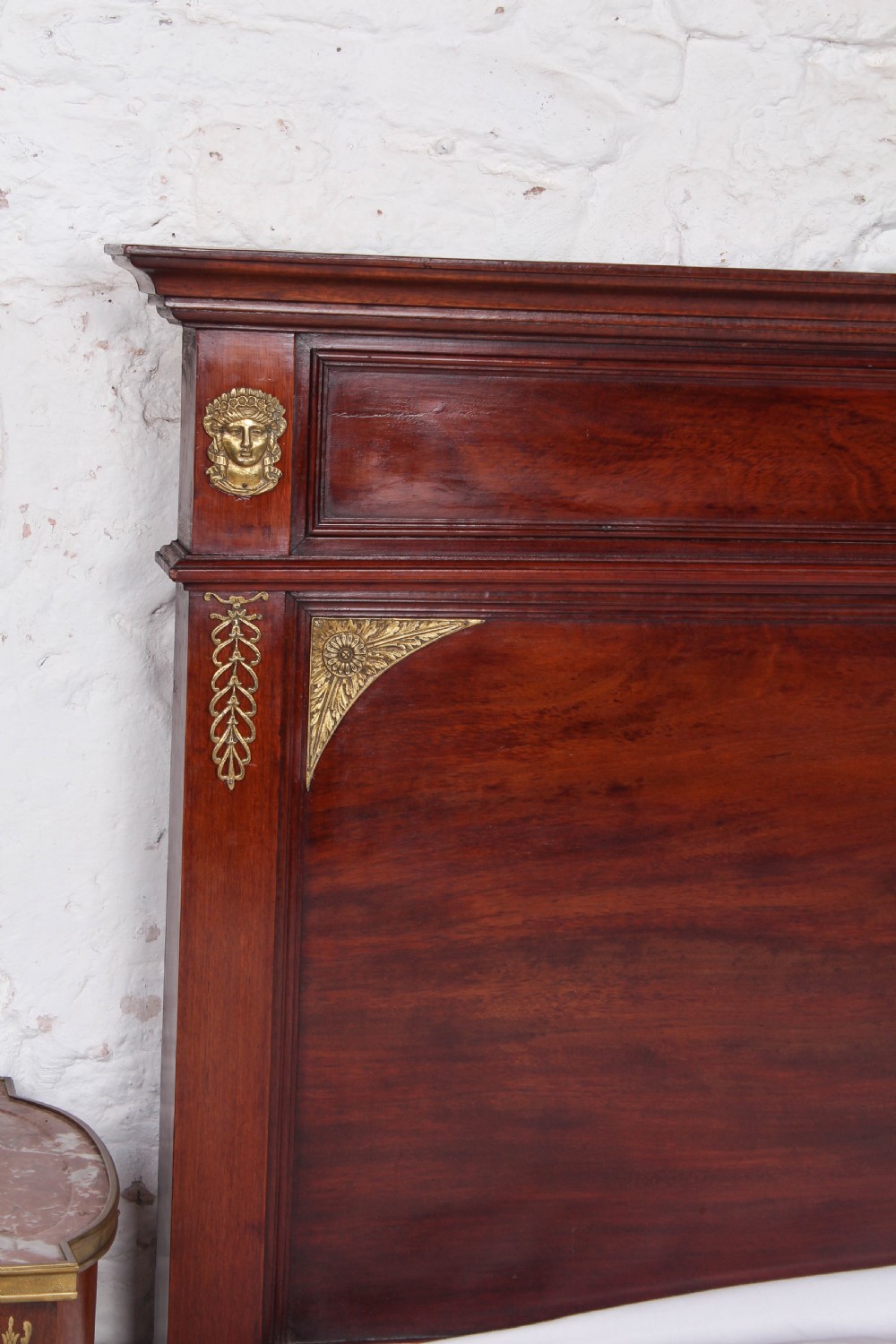 Lovely quality French mahogany double bed with bronze mounts View VII
