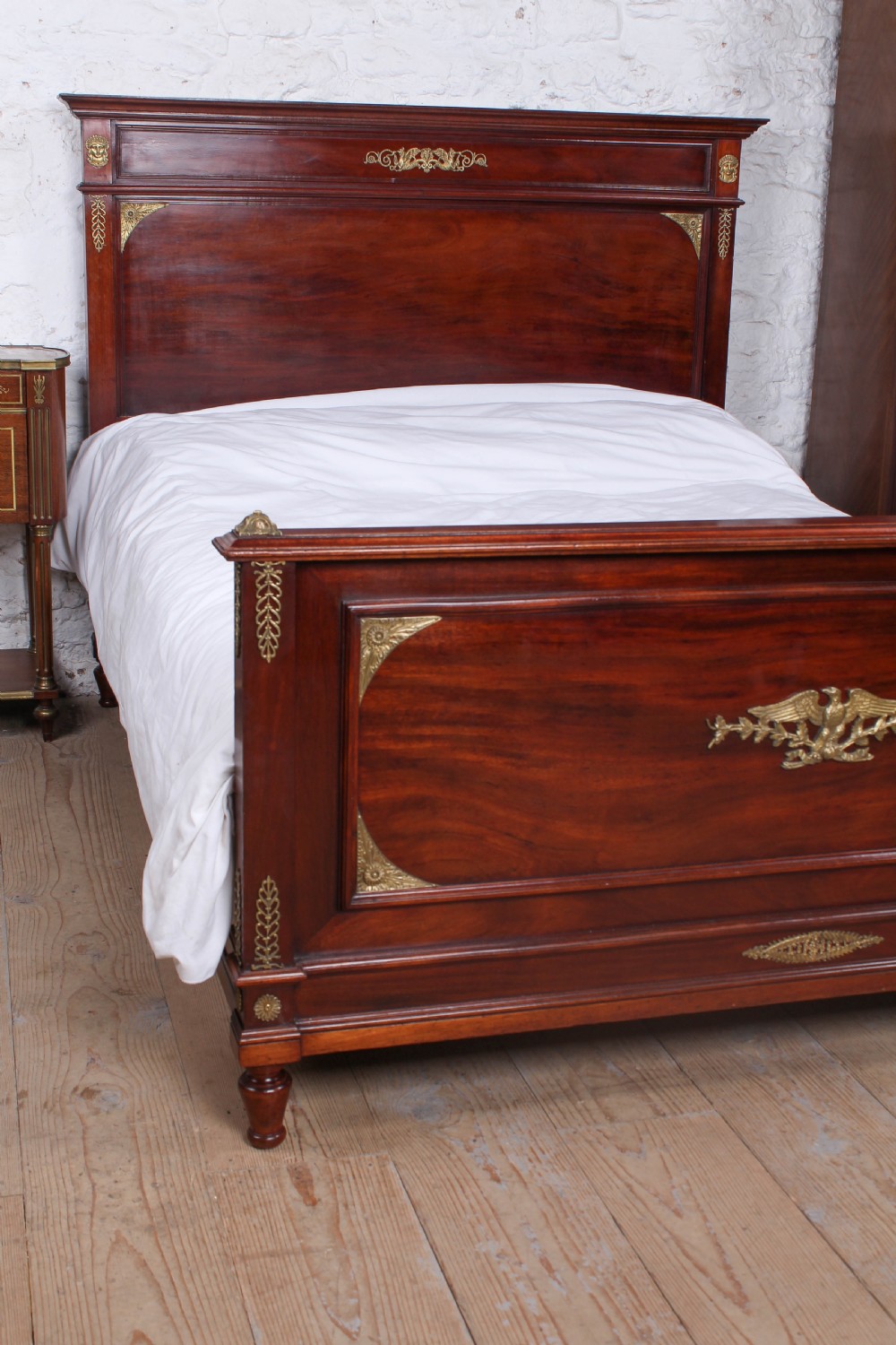 Lovely quality French mahogany double bed with bronze mounts View VIII