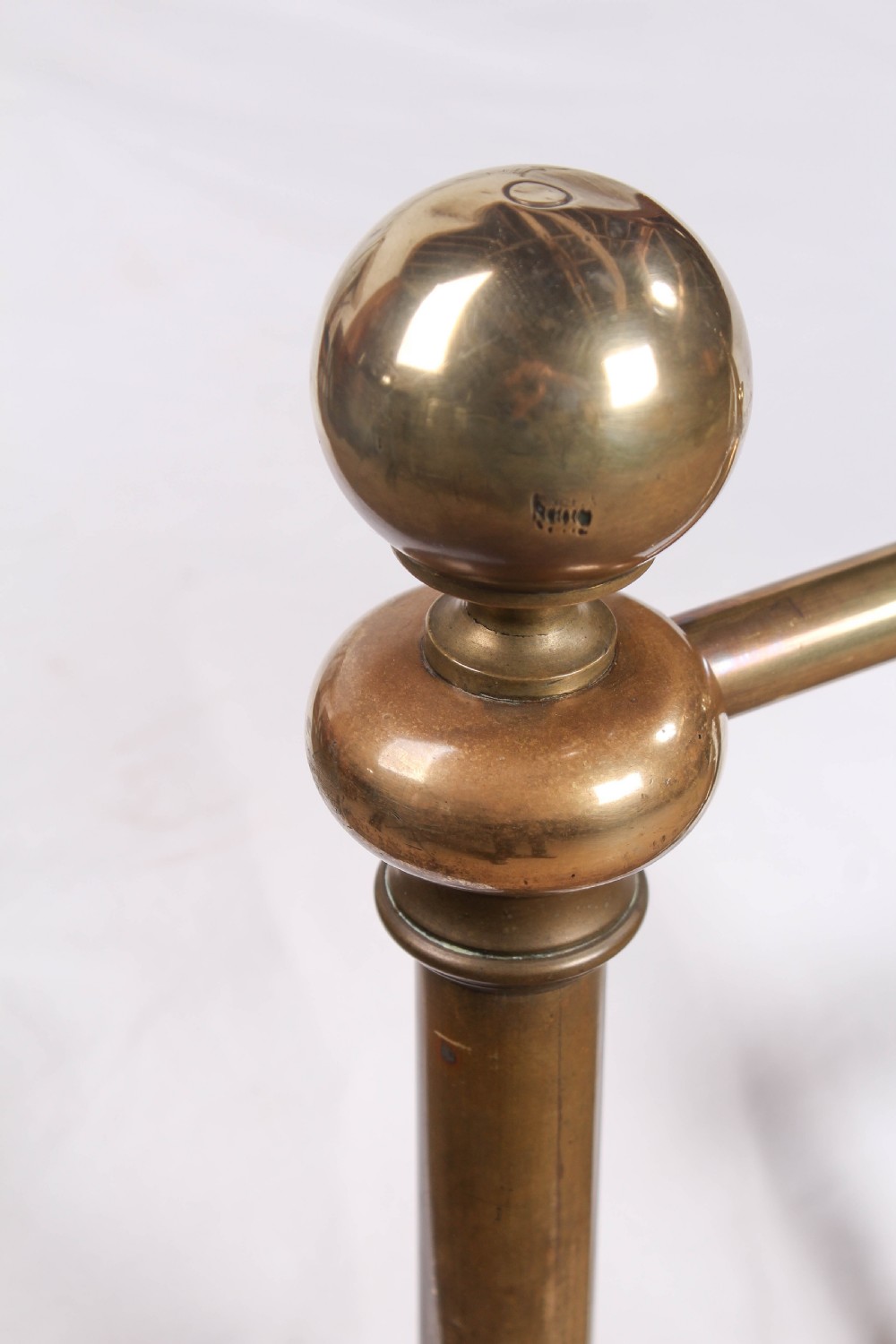 Original naturally aged simple classic Victorian all brass  king size bed  View V