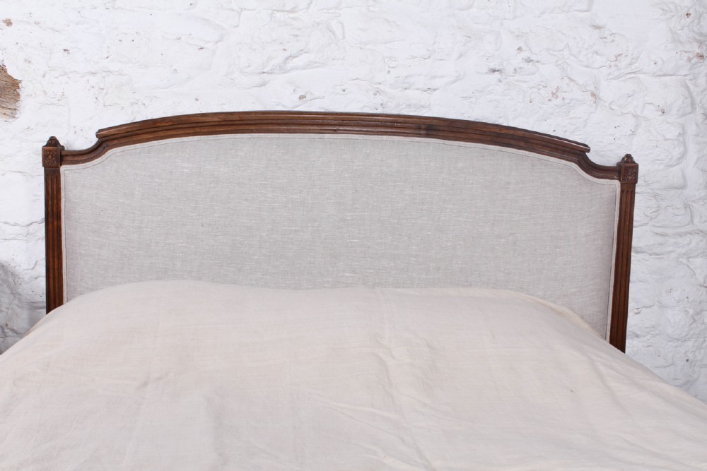 Handsome French simple Empire newly upholstered king size bed View V