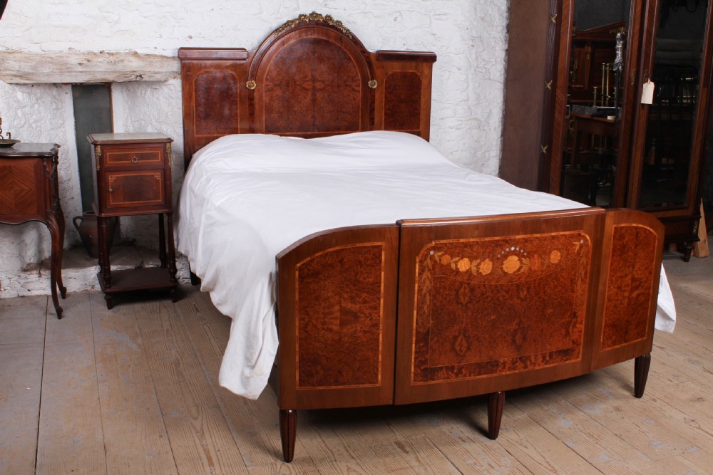 Beautiful marquetry detail French king size bed