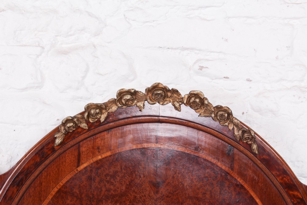 Beautiful marquetry detail French king size bed View IX