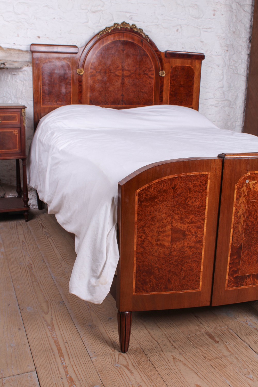 Beautiful marquetry detail French king size bed View XI