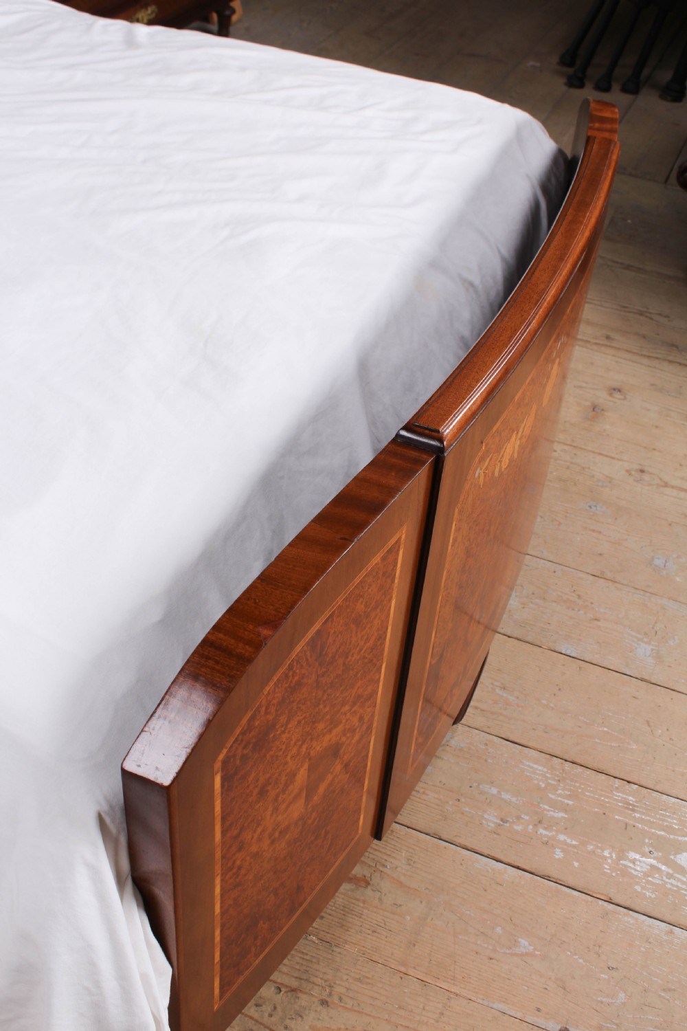 Beautiful marquetry detail French king size bed View XII