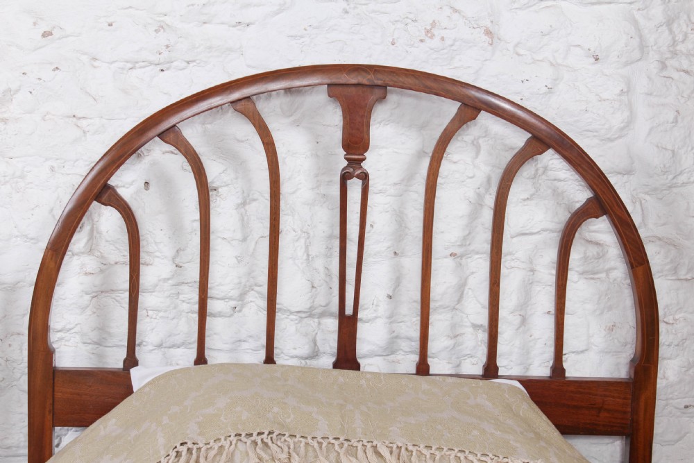Beautiful pair of quality super single Edwardian mahogany beds  View VI