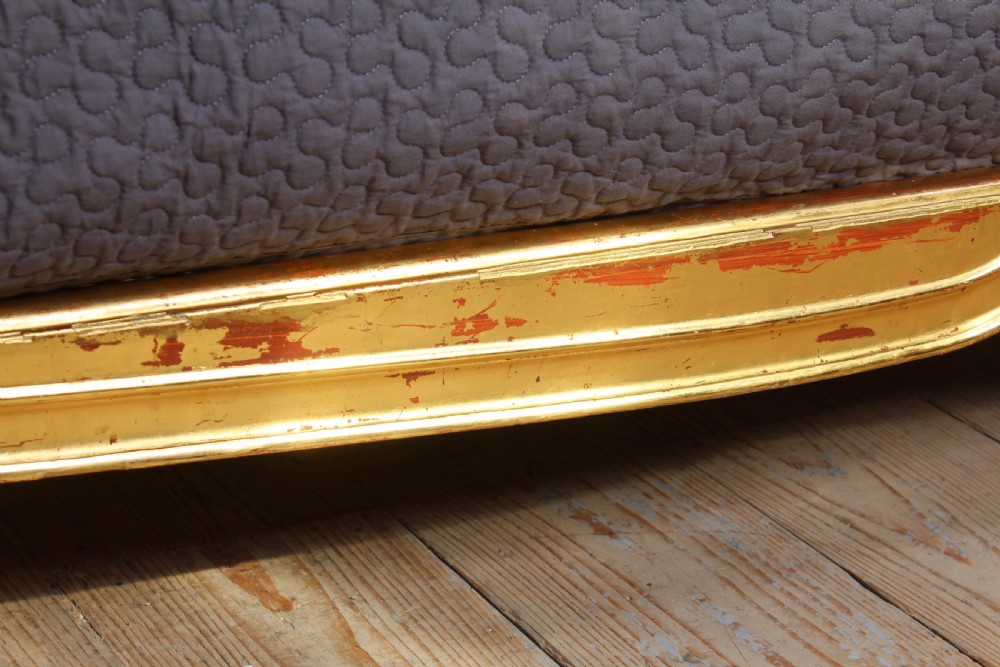 Lovely big rare 2 meter wide newly upholstered Lit Bateau style bed View VII