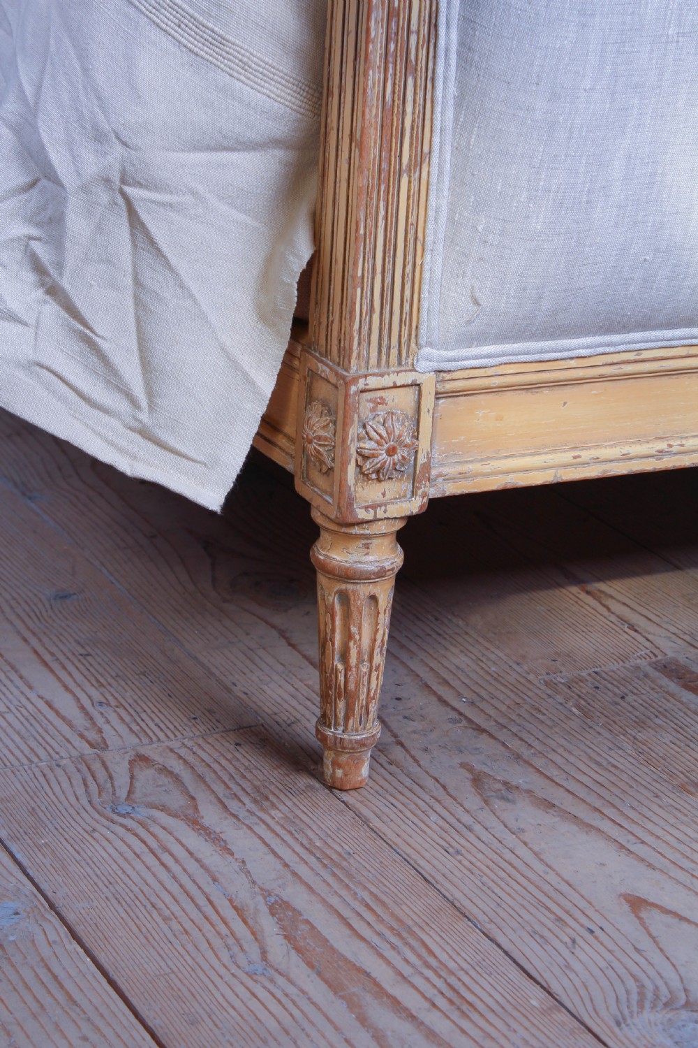 Lovely newly upholstered king size Louis XVI style bed View V