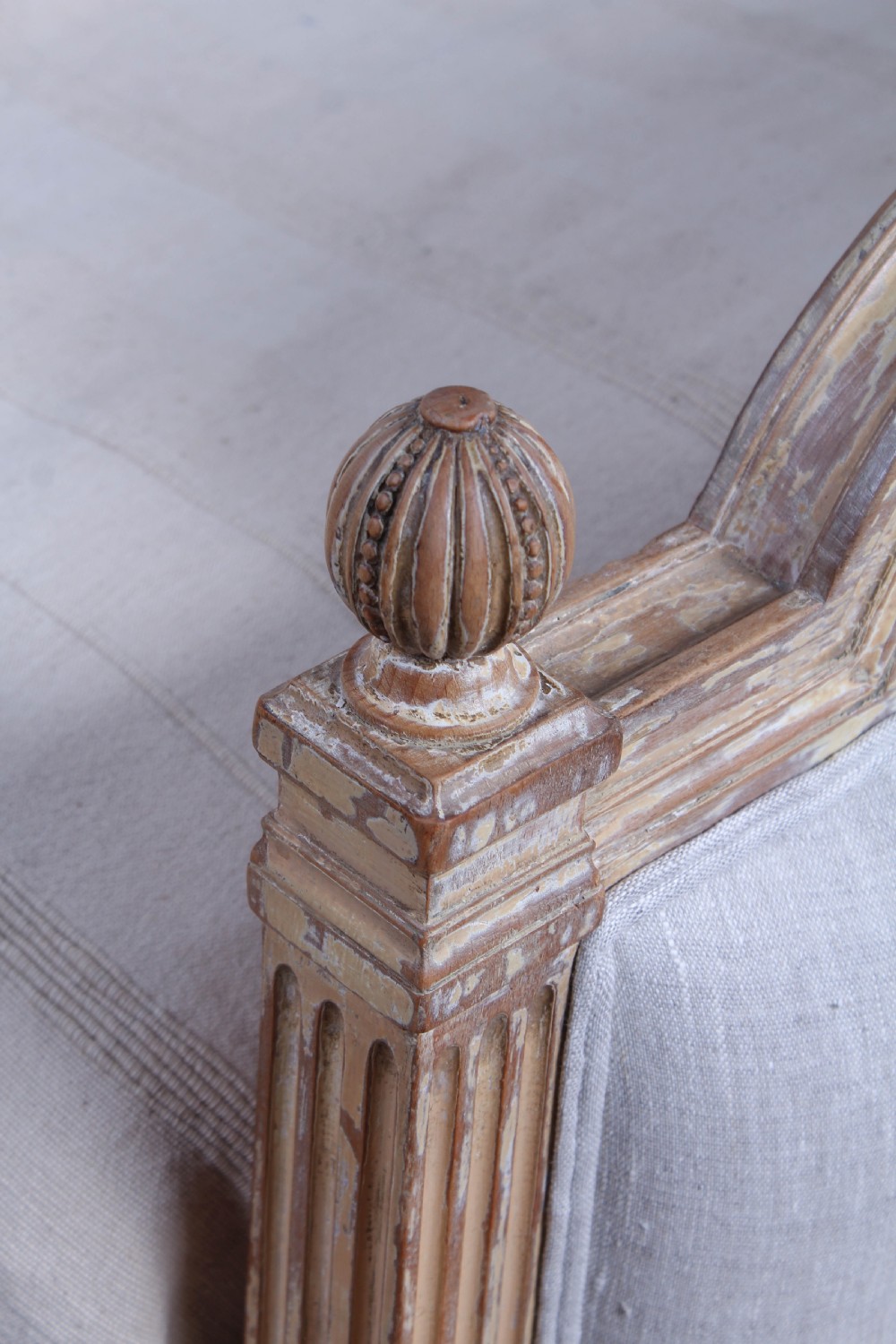 Lovely newly upholstered king size Louis XVI style bed View VI