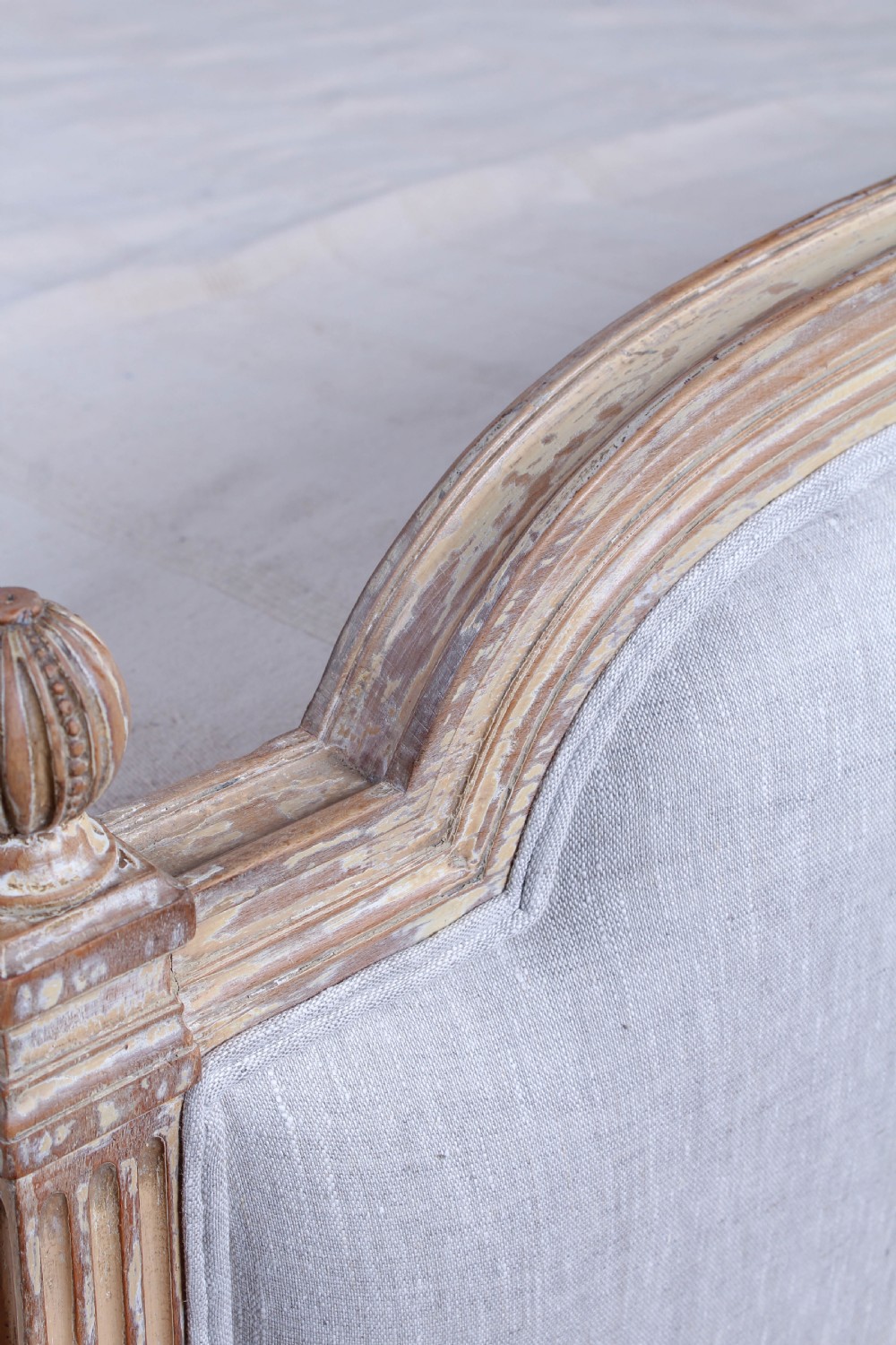 Lovely newly upholstered king size Louis XVI style bed View VIII