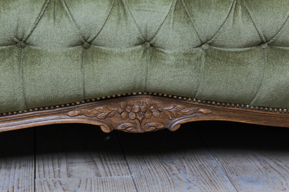 Original French upholstered  Lit Bateau style double bed View VI