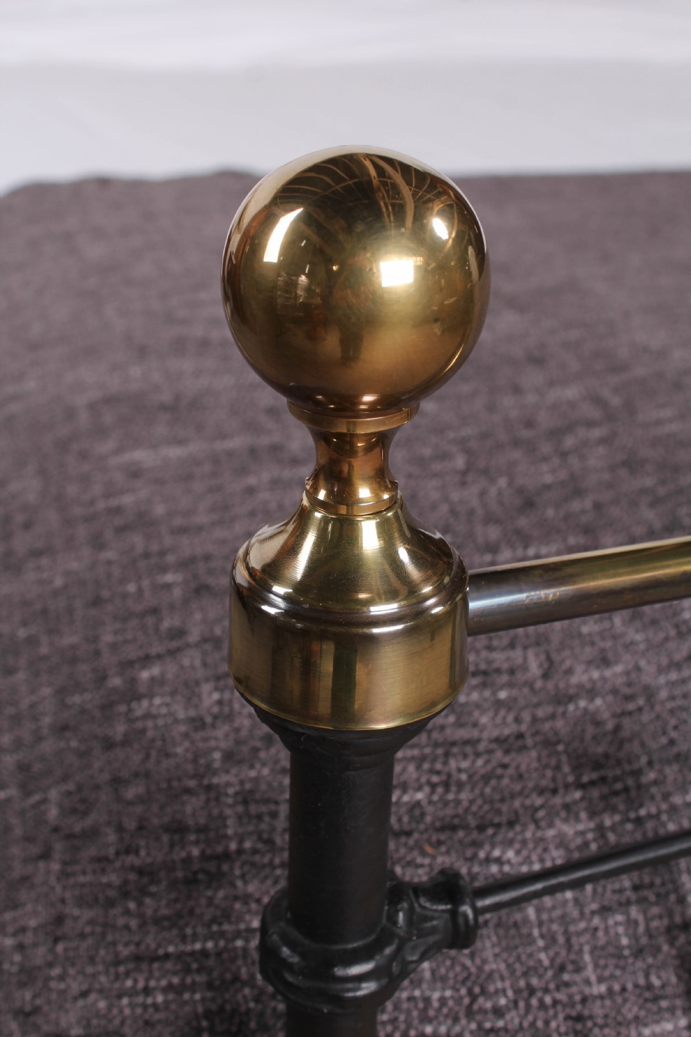 Classic Victorian 5Ft king size aged brass and black bed View II